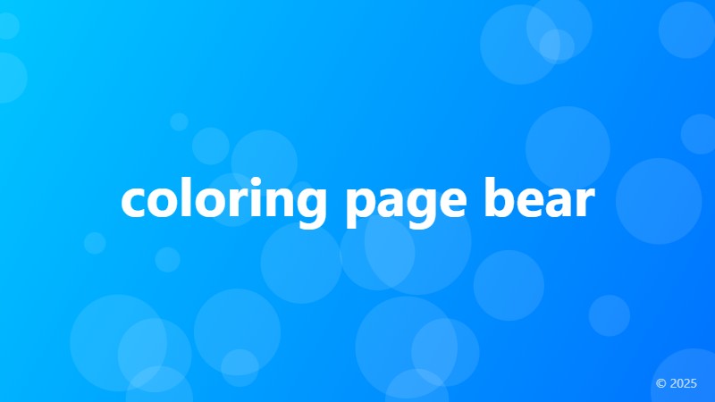 coloring page bear
