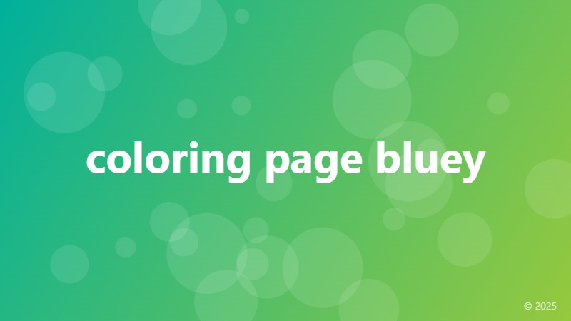 coloring page bluey