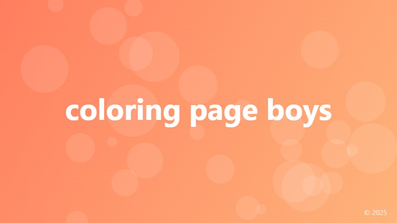 coloring page boys