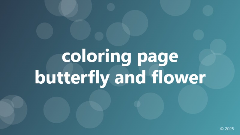 coloring page butterfly and flower
