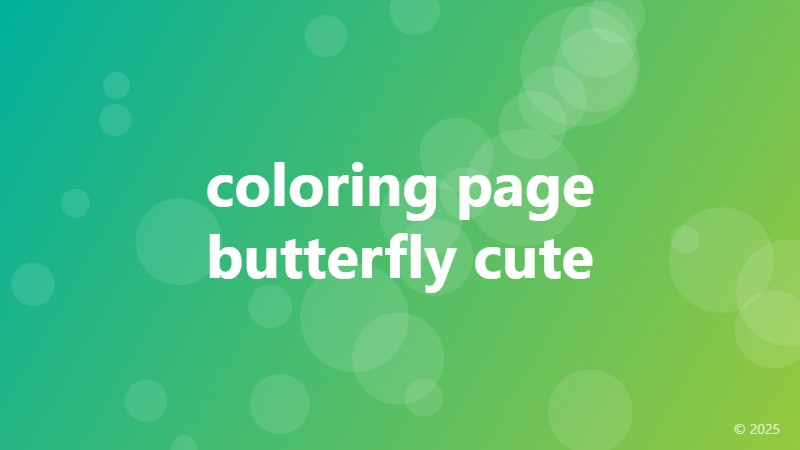 coloring page butterfly cute