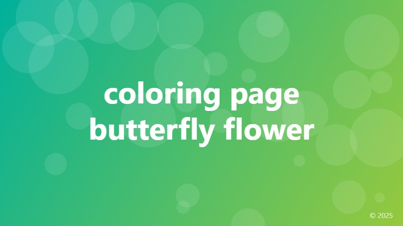 coloring page butterfly flower