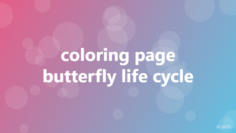 coloring page butterfly life cycle