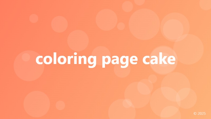 coloring page cake