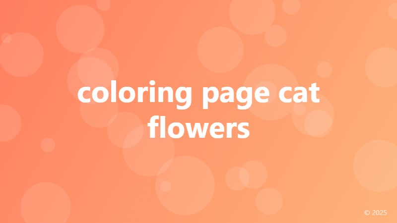 coloring page cat flowers