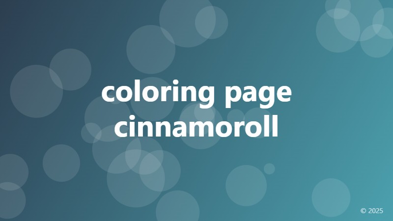 coloring page cinnamoroll
