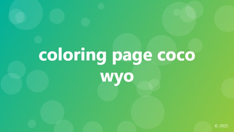coloring page coco wyo