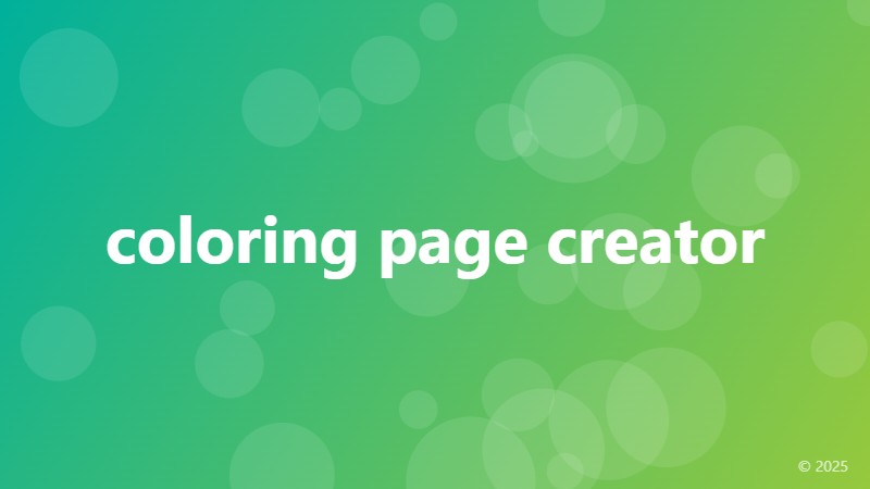 coloring page creator