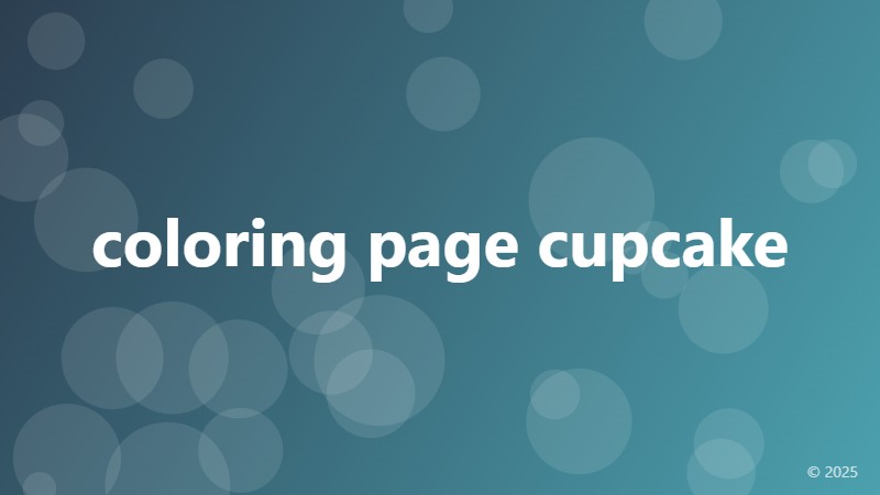 coloring page cupcake