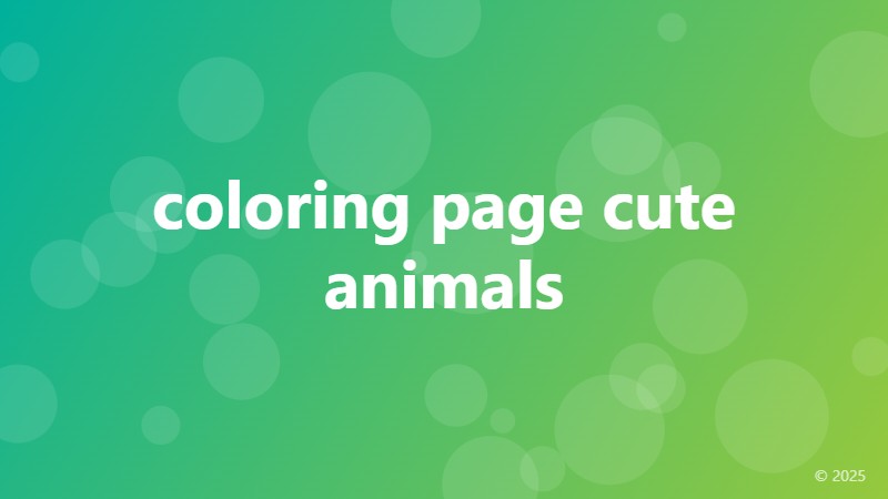 coloring page cute animals