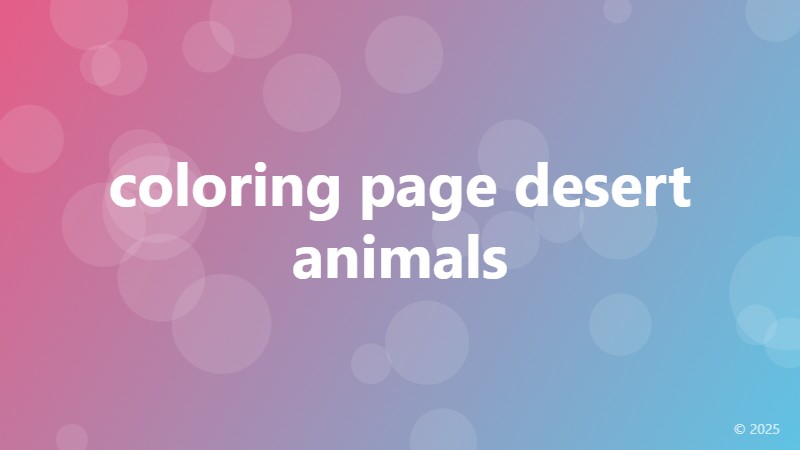 coloring page desert animals