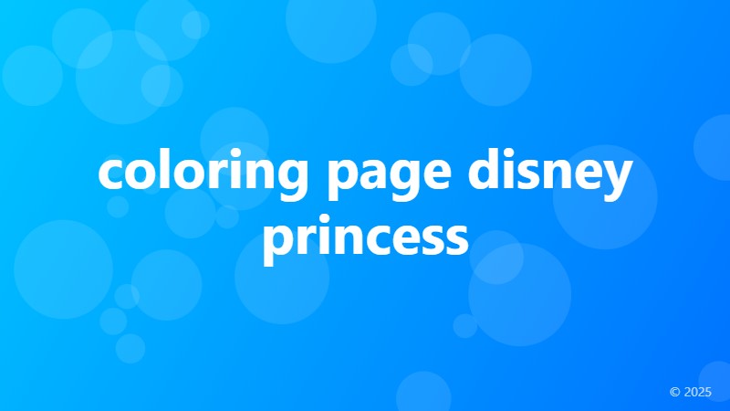 coloring page disney princess