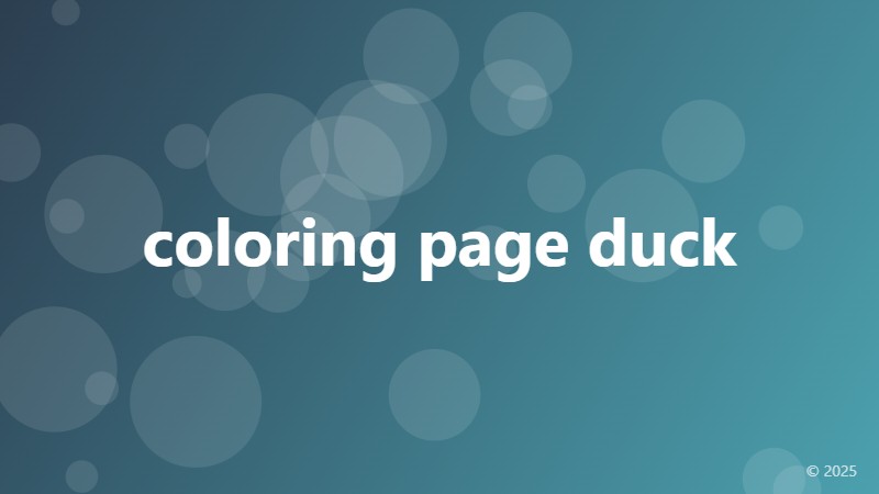 coloring page duck