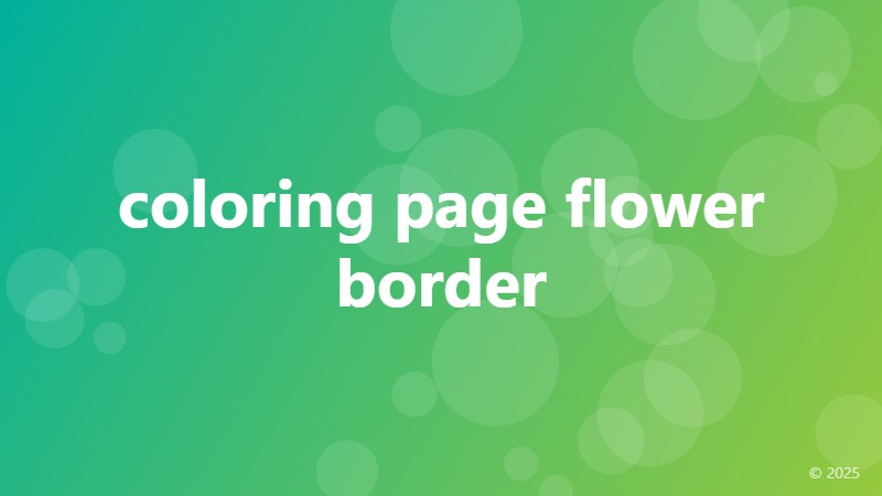 coloring page flower border