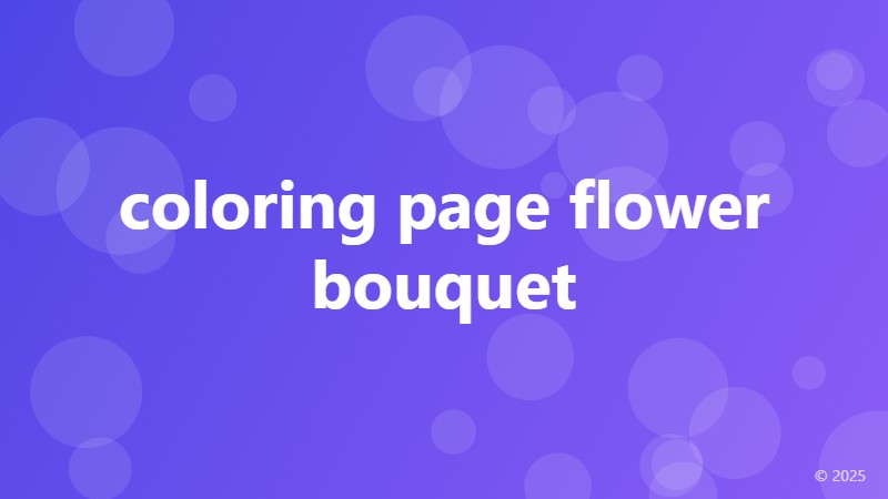 coloring page flower bouquet