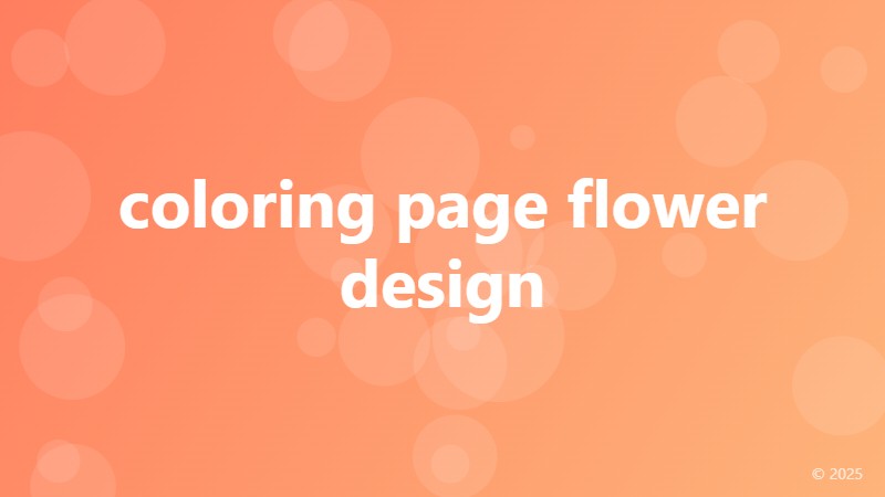 coloring page flower design