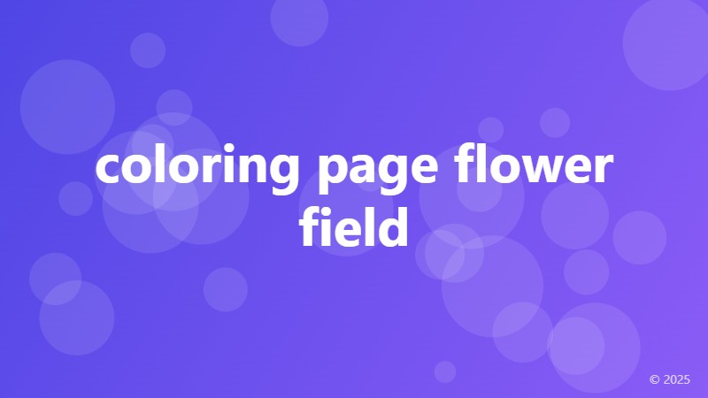 coloring page flower field