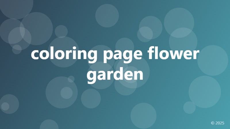 coloring page flower garden