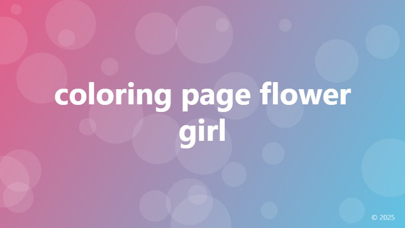 coloring page flower girl