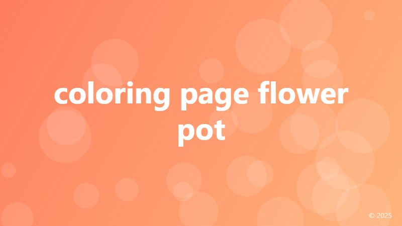 coloring page flower pot
