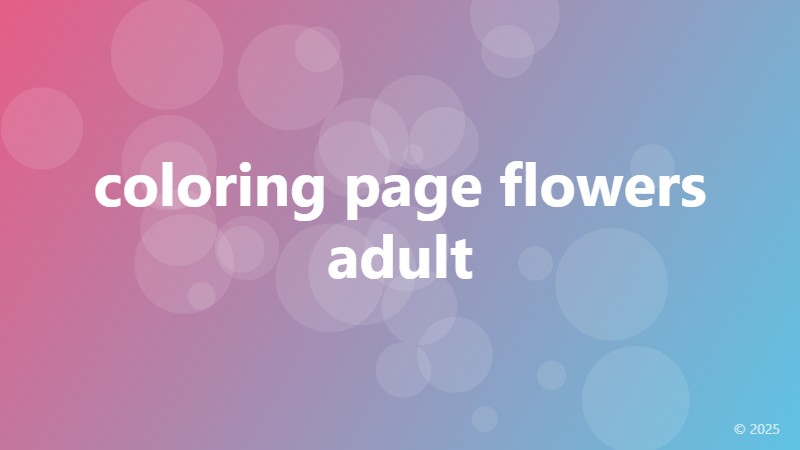 coloring page flowers adult