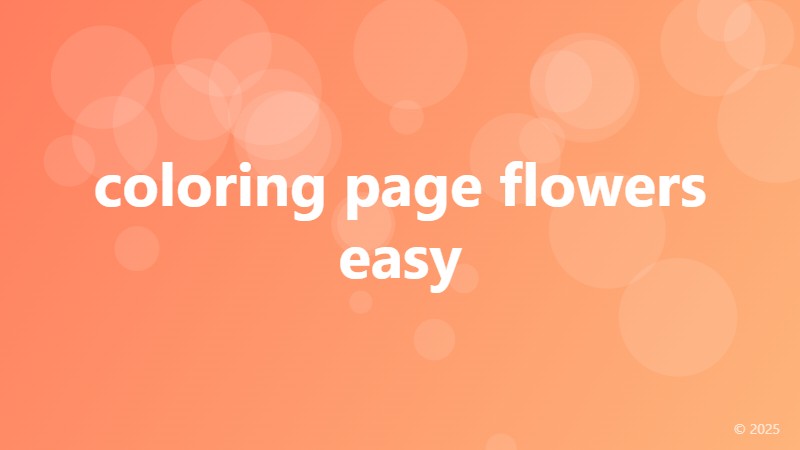 coloring page flowers easy