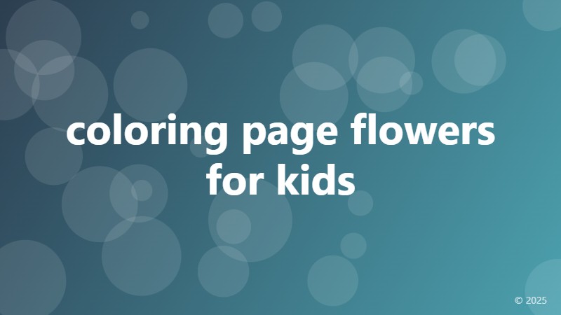 coloring page flowers for kids