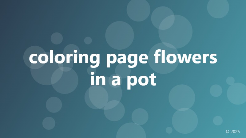 coloring page flowers in a pot