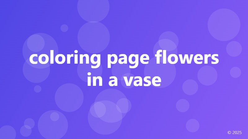 coloring page flowers in a vase