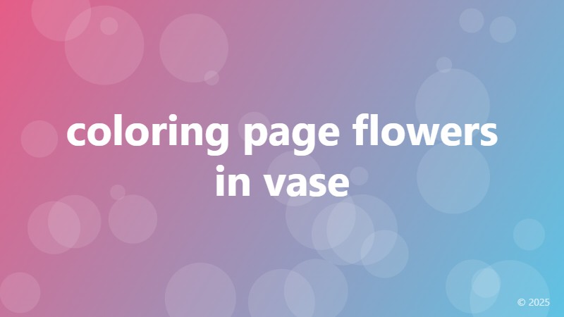coloring page flowers in vase