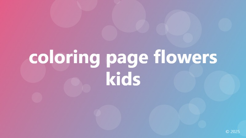 coloring page flowers kids