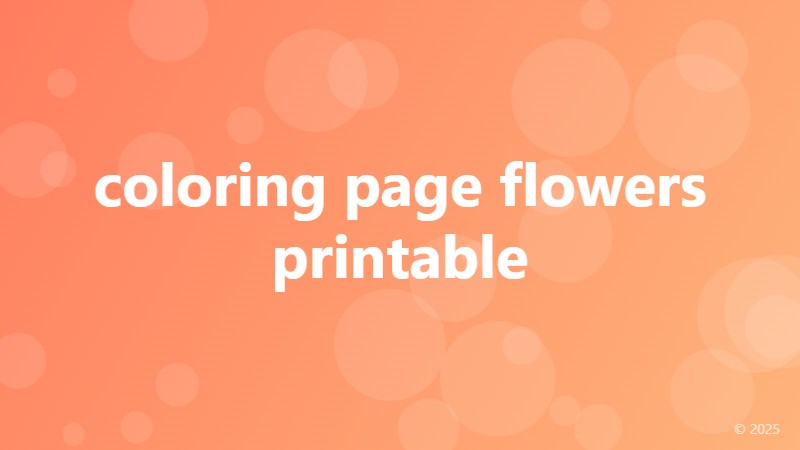 coloring page flowers printable