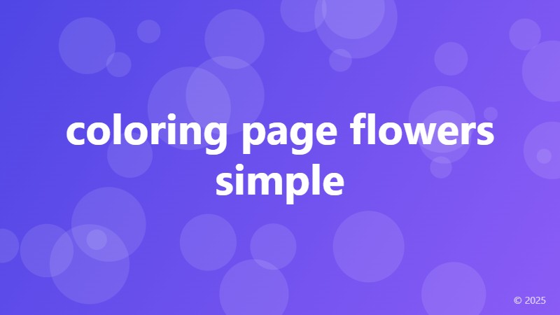coloring page flowers simple