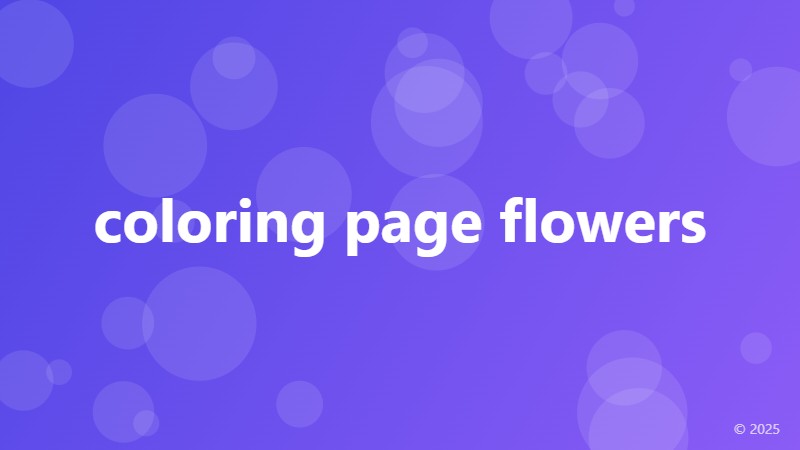 coloring page flowers