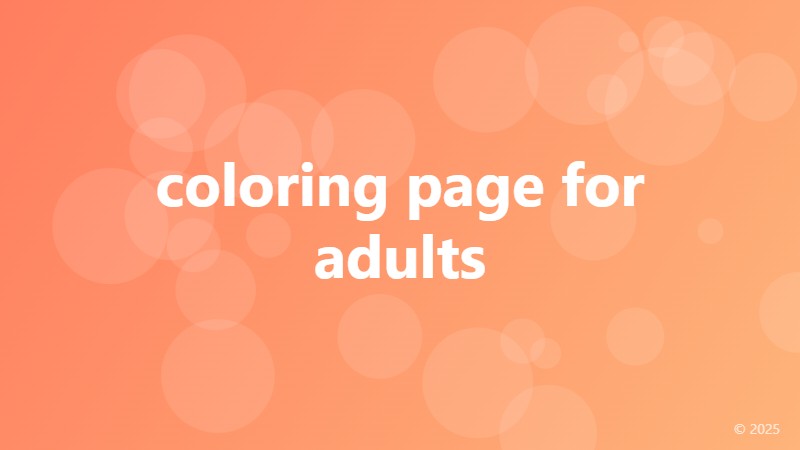 coloring page for adults