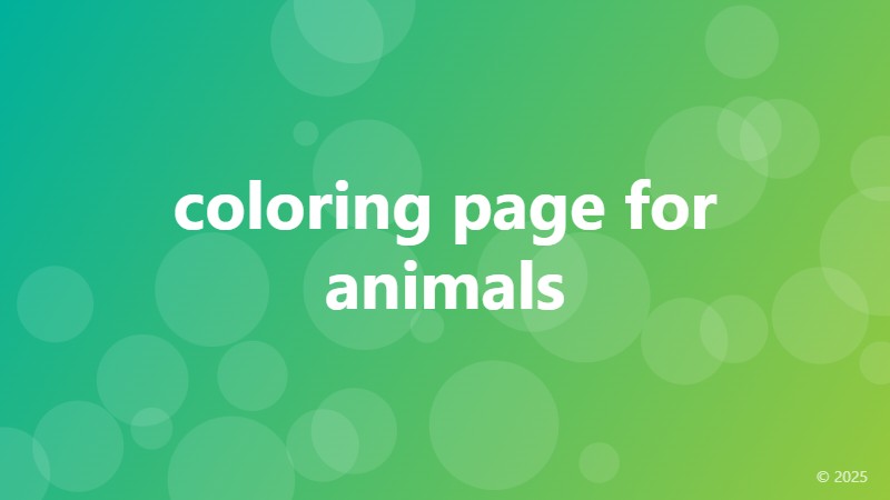 coloring page for animals
