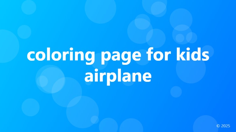 coloring page for kids airplane