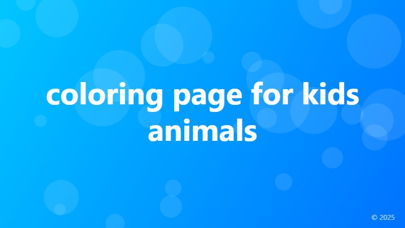 coloring page for kids animals