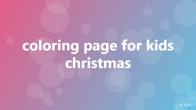 coloring page for kids christmas