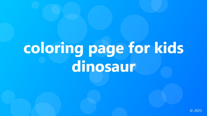 coloring page for kids dinosaur