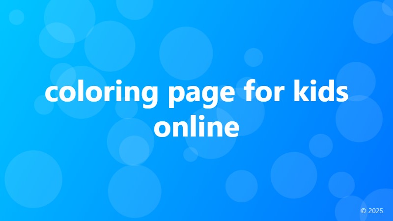 coloring page for kids online