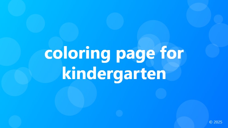 coloring page for kindergarten
