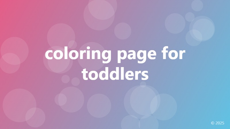 coloring page for toddlers