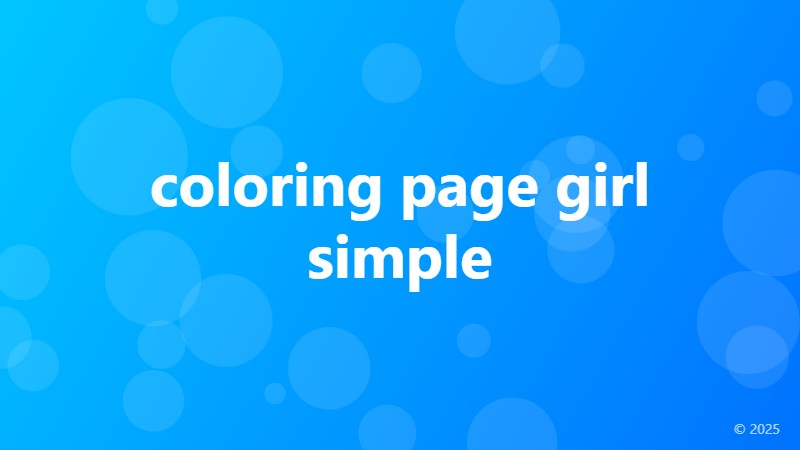 coloring page girl simple