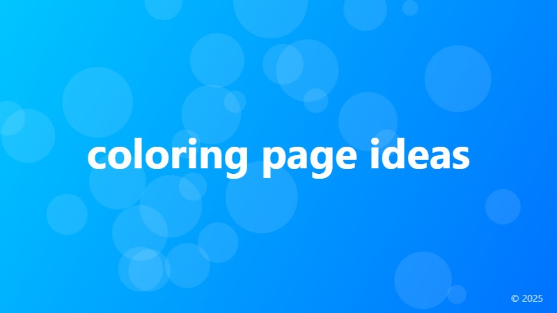 coloring page ideas
