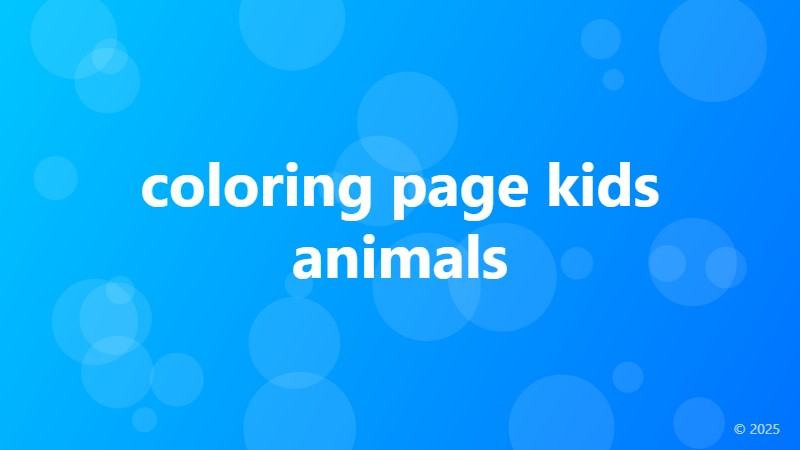 coloring page kids animals