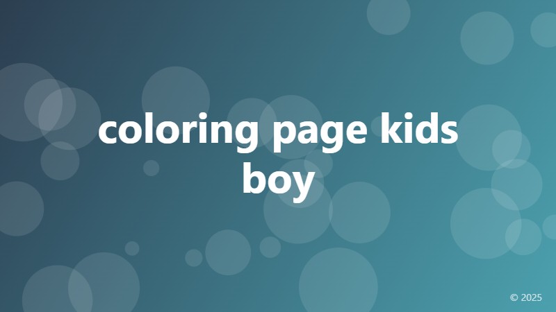 coloring page kids boy