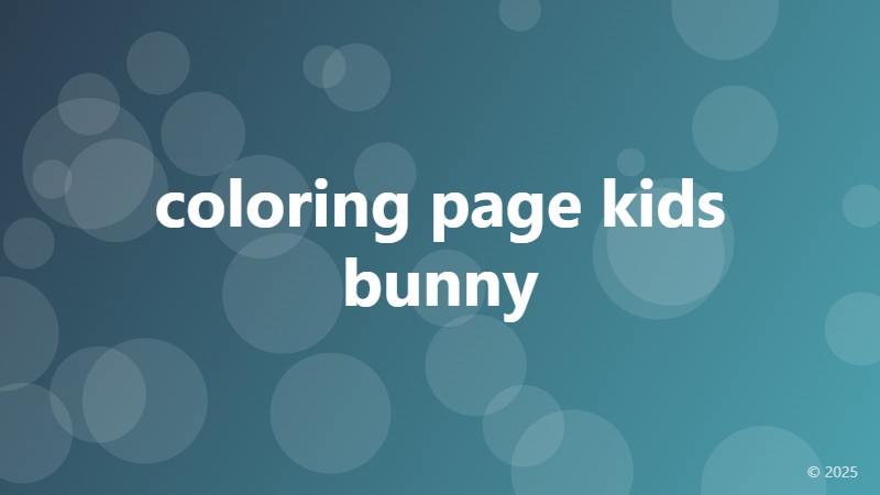 coloring page kids bunny