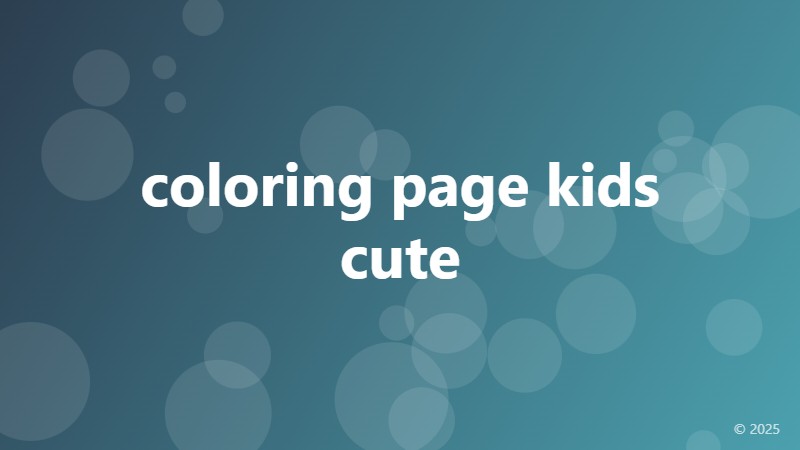 coloring page kids cute