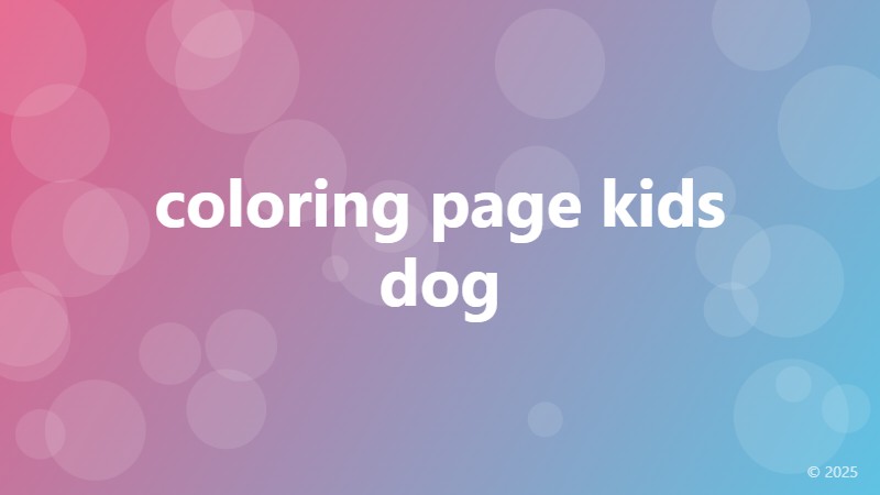 coloring page kids dog